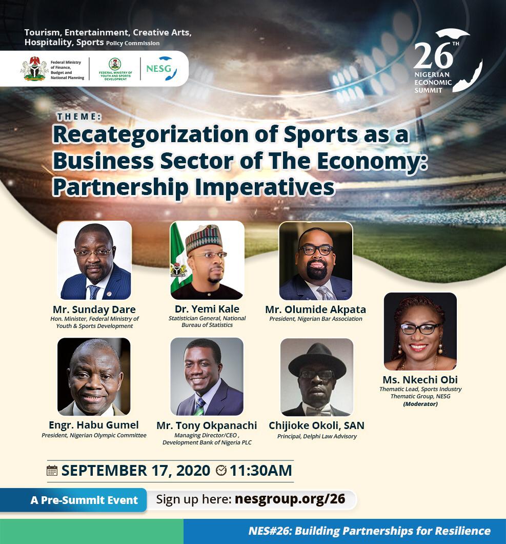 NES26 Pre-Summit Event: Recategorization of Sports as a Business Sector of the Economy: Partnership Imperatives